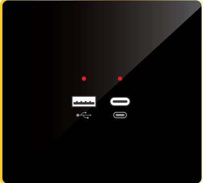 Touch Double USB Charger  A-Type & C-Type. ( Only Available in Acrylic )